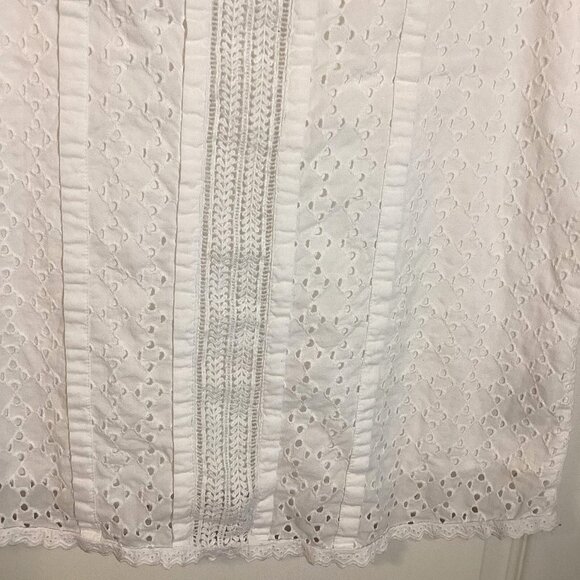 Gap Women's White Sleeveless Cotton Top Eyelet Lined Blouse Top Size S/P Tall - Picture 4 of 10